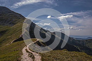 Winding trail to the summit of the Western Tatras