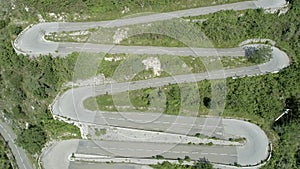 Winding, Twisting and Steep Mountain Road Aerial