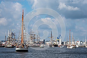 Windjammer on the Hanse Sail in Rostock, Germany