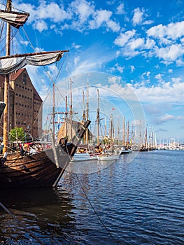 Windjammer on the Hanse Sail in Rostock, Germany