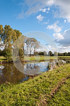 A windless autumn day at a narrow river