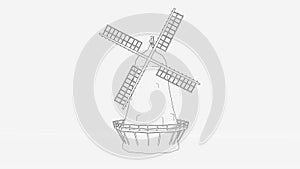 windmil sketch drawing. windmill line art. windmill illustrattion photo