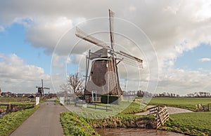 Windmill Achtkante Molen in the Dutch village of Streefkerk
