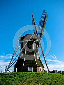 Windmill against the blue sky