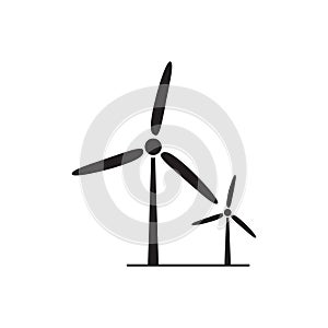 Windmill alternative wind turbine and renewable energy vector icon environment concept for graphic design, logo, web site, social