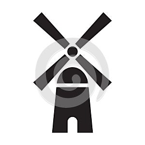 Windmill alternative wind turbine and renewable energy vector icon environment concept for graphic design, logo, web site, social