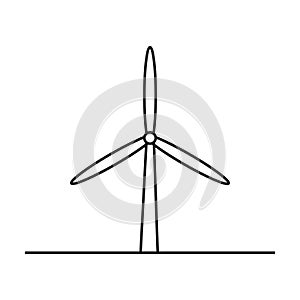 Windmill alternative wind turbine and renewable energy vector icon environment concept for graphic design, logo, website, social