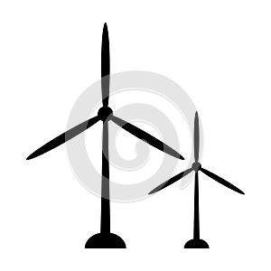 Windmill alternative wind turbine and renewable energy vector icon environment concept for graphic design, logo, website, social m