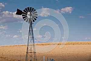 Windmill, beautiful day, outback. Australia, blue sky