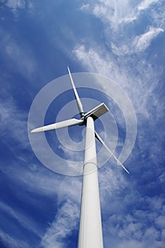 Windmill and blue sky.