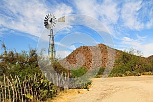 Windmill and Butterfly Garden on La Posta Quemada Ranch in Colossal Cave Mountain Park