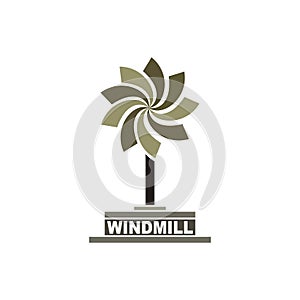 Windmill circle logo design vector