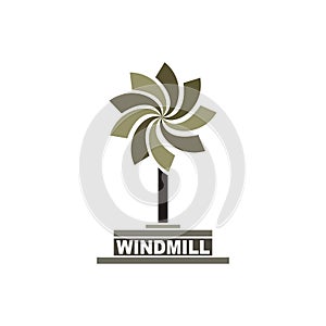 Windmill circle logo design vector photo