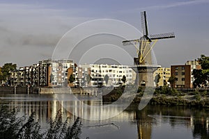 Windmill in the city of Rotterdam Netherlands