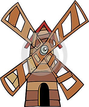 Windmill clip art cartoon illustration