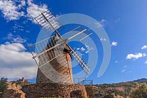 Windmill on Colliure Hill, southern France