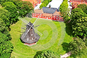 Windmill in Copenhagen Denmark Europe aerial view