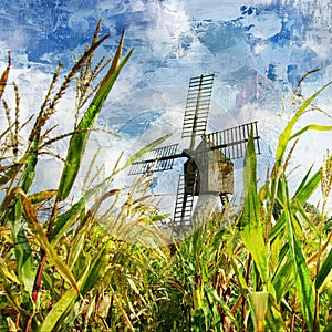 Windmill in corn