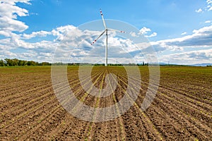 Windmill on the corn field