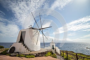 Windmill, at Corvo island, Azores travel destination