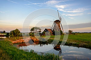 Windmill in the countryside in Holland