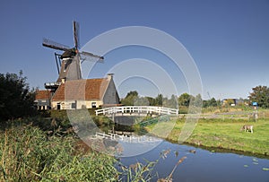 Windmill De Rat in the Frisian city IJlst