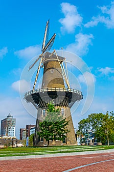 windmill de Valk in Leiden, Netherlands