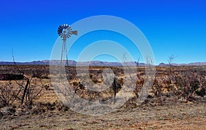 Windmill in Desert near Marathon, Texas