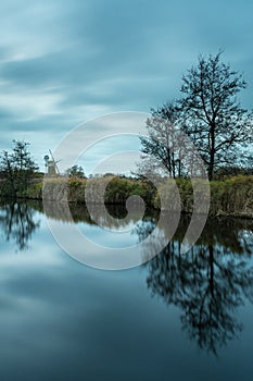 Windmill at Dusk at the River Ant