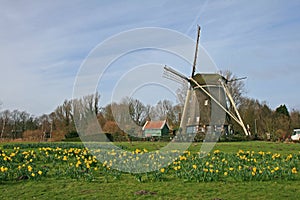 The windmill in Dutch countryside