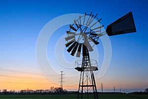 Windmill in a dutch landscape