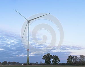 Windmill evening landscape