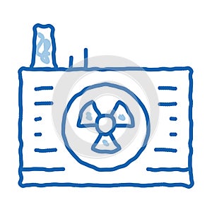 windmill factory doodle icon hand drawn illustration