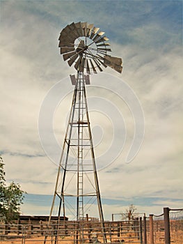 Windmill on Farm near Las Cruces, New Mexico