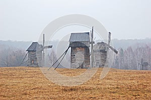 Windmill in fog