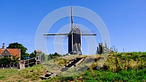 Windmill in the fortified city of Brielle, Netherlands