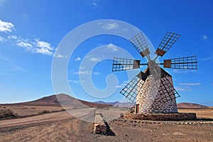 Windmill, Fuerteventura, Canarias, Spain, Europe