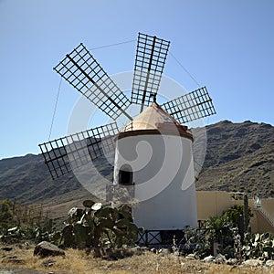 Windmill at Gran Canaria, canary island under Spanish flag