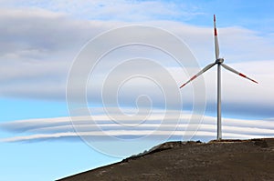 Windmill in Gran Sasso National Park, Italy