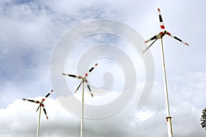 Windmill group for renewable electric energy.