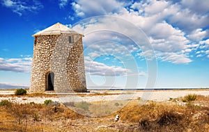 Windmill at Gyra beach, Lefkada