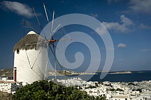 Windmill and harbour Mykonos