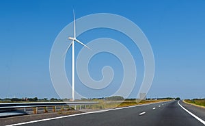 windmill highway road Europe Netherlands urban way blue sky