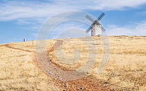 Windmill on a hill, Castile la Mancha, Spain.