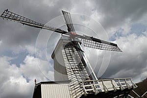 Windmill in the holland cloud sky