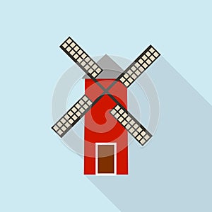 Windmill icon, flat style