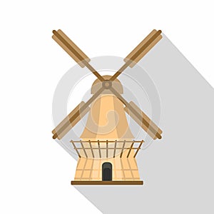 Windmill icon, flat style