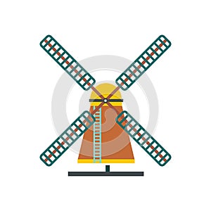Windmill icon, flat style