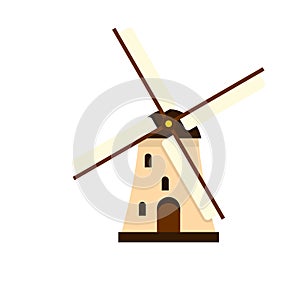 Windmill icon, flat style