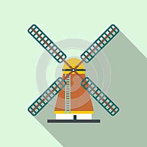 Windmill icon, flat style